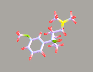 Tramadol molecule isolated on gray